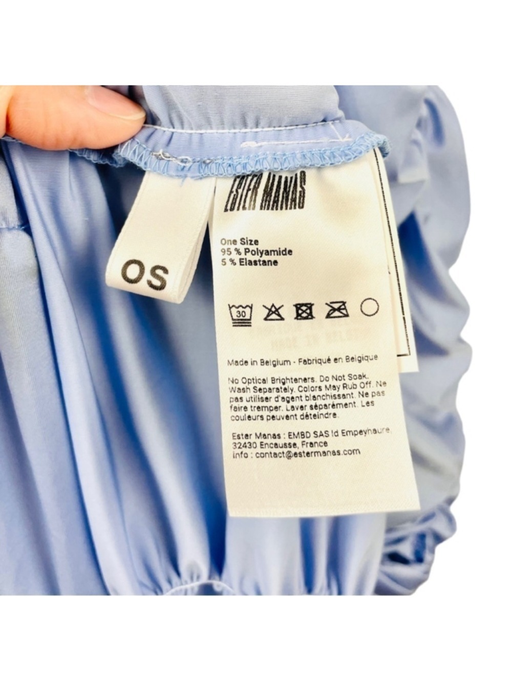 Ester Manas Periwinkle One Size Spaghetti Straps Ruched Stretch Midi Dress OS - Picture 5 of 5